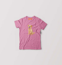 Load image into Gallery viewer, golden retreiver Kids T-Shirt for Boy/Girl-Pink-Ektarfa.online
