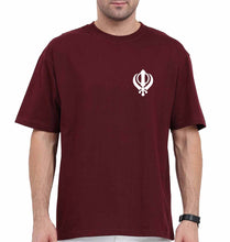 Load image into Gallery viewer, sikh Oversized T-Shirt for Men-Maroon-Ektarfa.online
