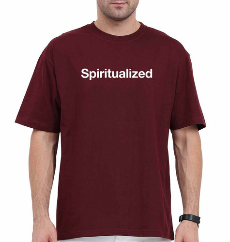 Spiritualized Oversized T-Shirt for Men-Maroon-Ektarfa.online