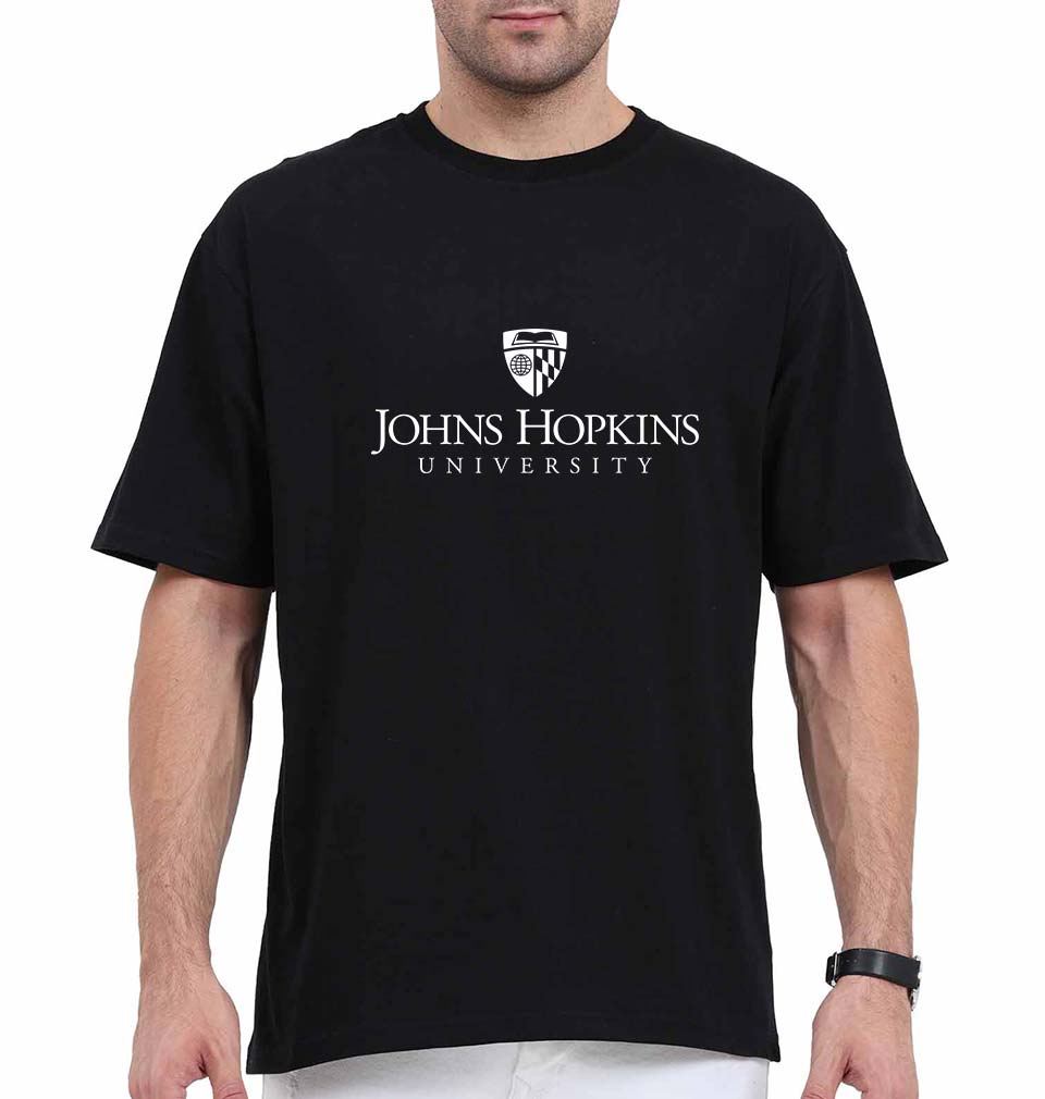 johns hopkins university Oversized T-Shirt for Men-Black-Ektarfa.online