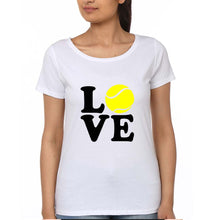 Load image into Gallery viewer, Love Tennis T-Shirt for Women-White-Ektarfa.online
