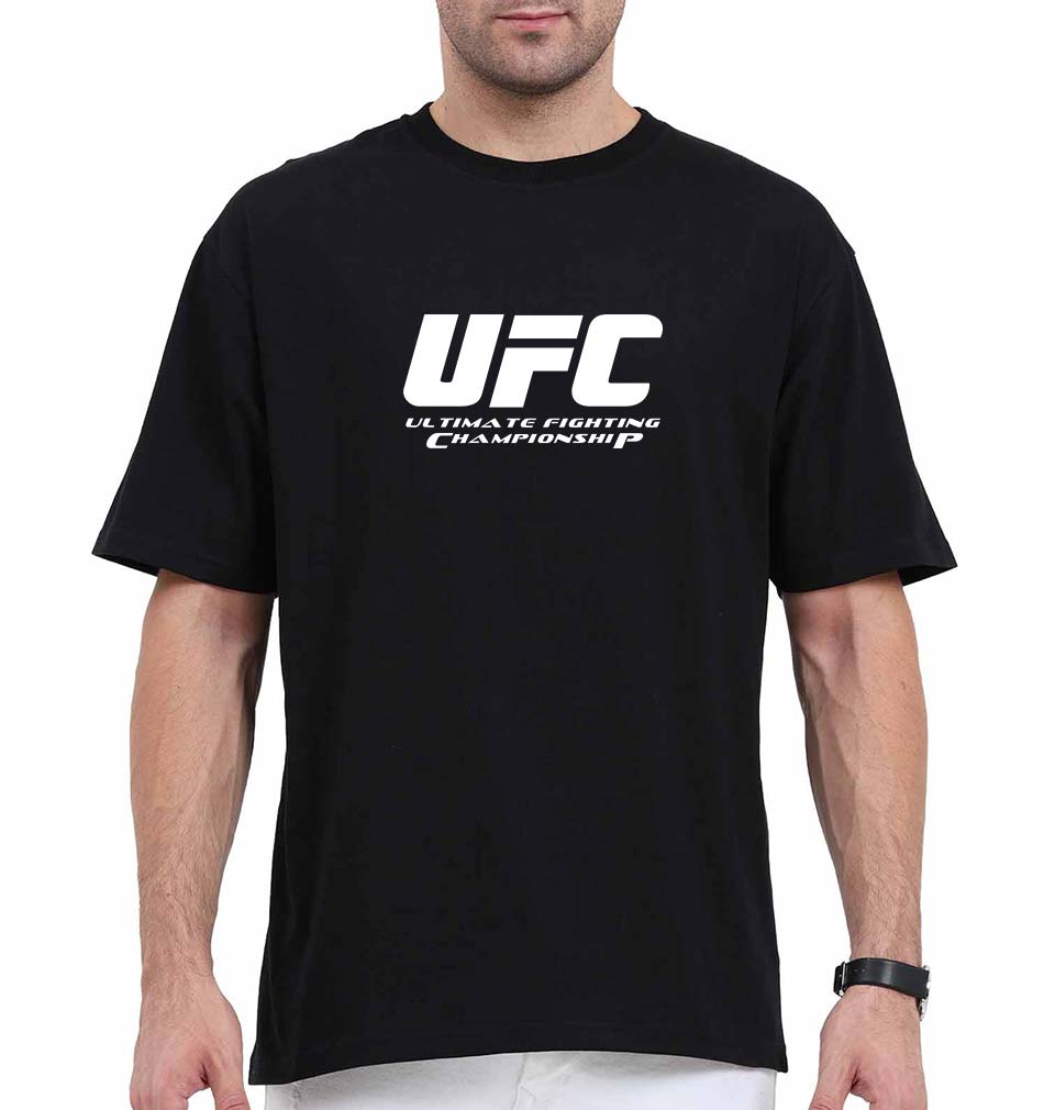 UFC Oversized T-Shirt for Men-Black-Ektarfa.online