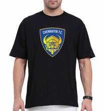 Load image into Gallery viewer, chennaiyin FC Oversized T-Shirt for Men-Black-Ektarfa.online
