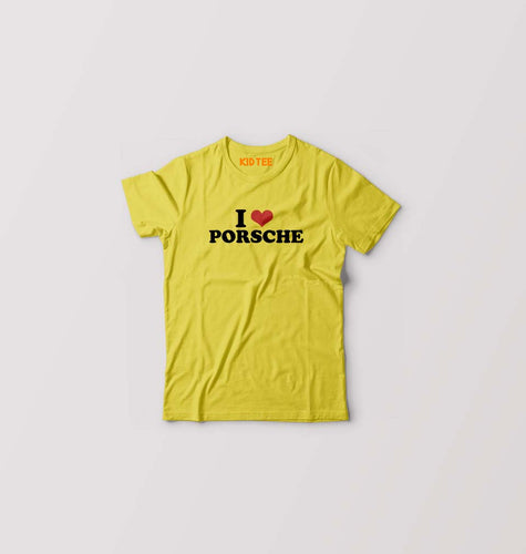 I LOVE PORSCHE T-Shirt for Boy/Girl-Yellow-Ektarfa.online