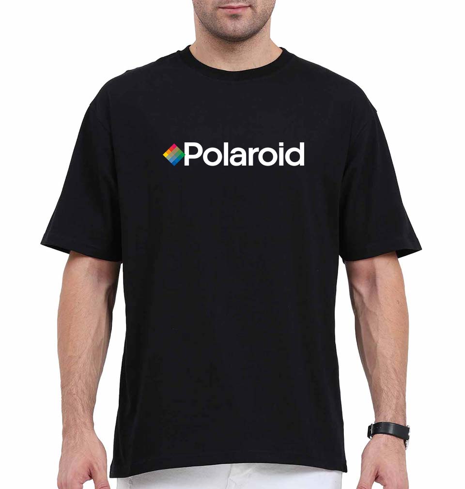 Polaroid Oversized T-Shirt for Men-Black-Ektarfa.online