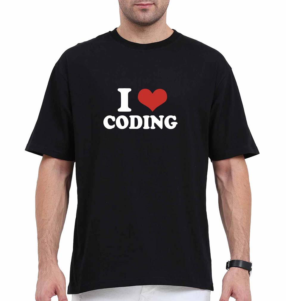 I Love Coding Oversized T-Shirt for Men
