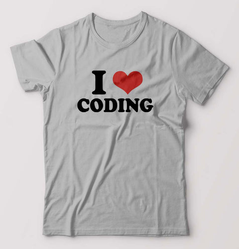I LOVE CODING T-Shirt for Men-Grey Melange-Ektarfa.online