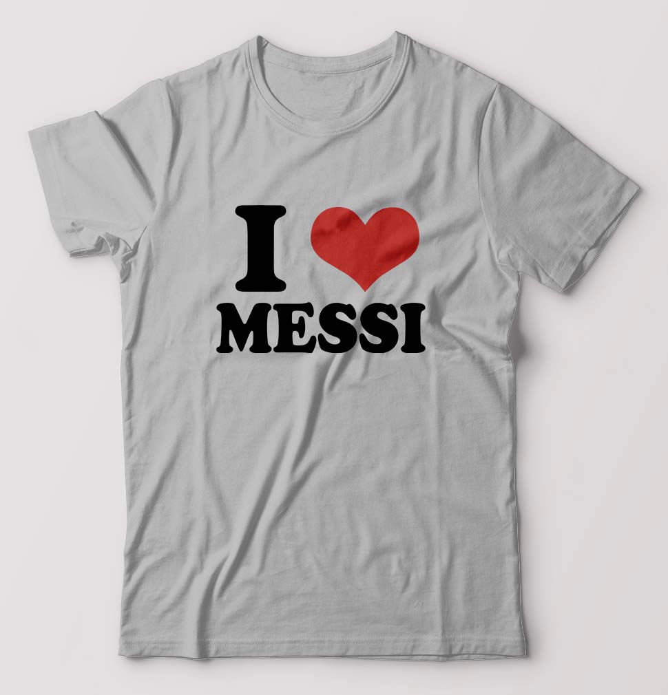I LOVE MESSI T-Shirt for Men-Grey Melange-Ektarfa.online