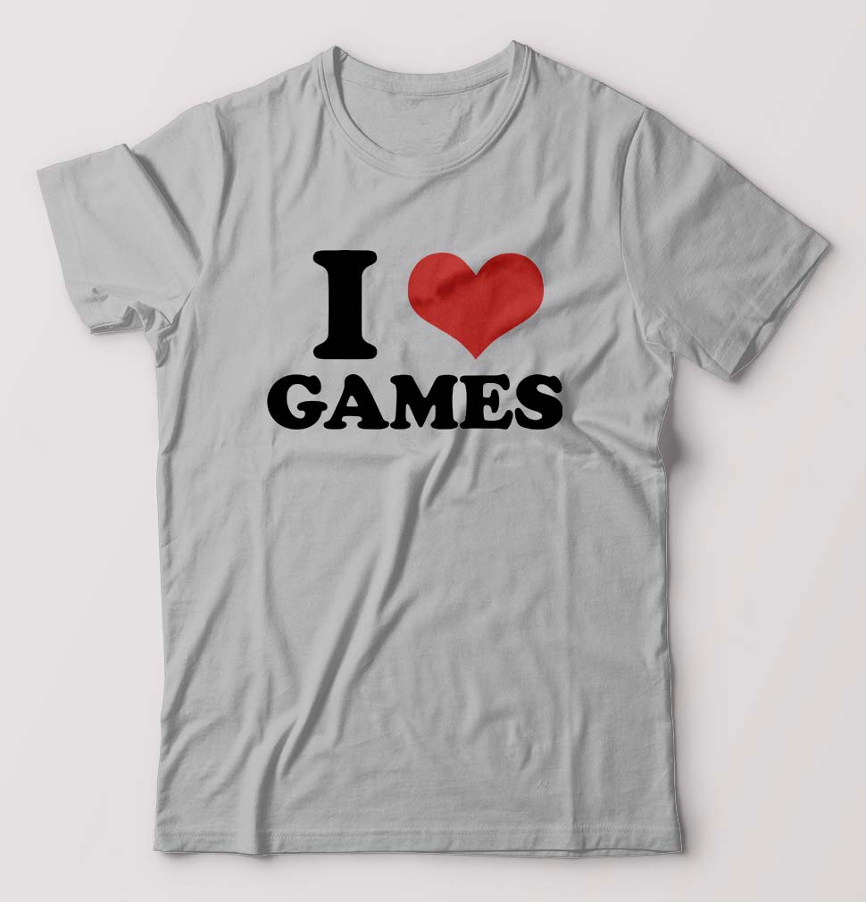 I LOVE GAMES T-Shirt for Men-Grey Melange-Ektarfa.online