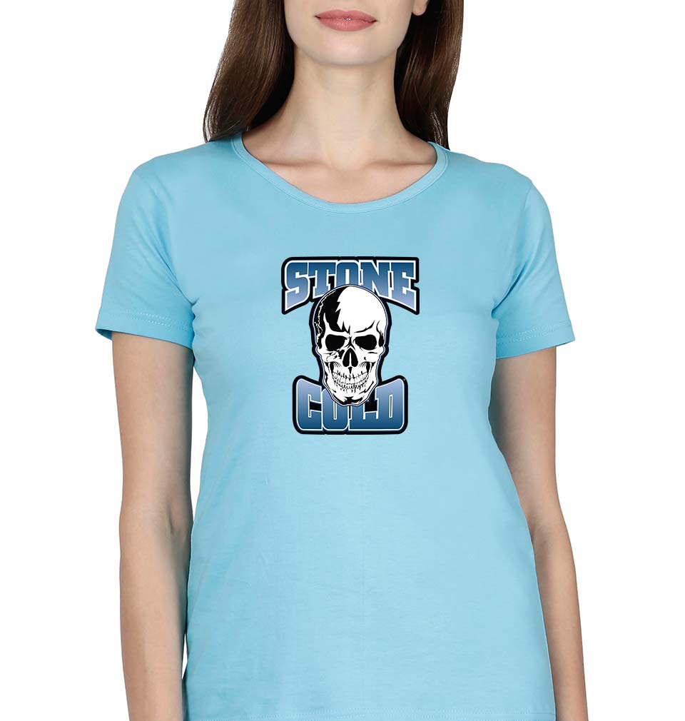 Stone Cold Steve Austin T-Shirt for Women-SkyBlue-Ektarfa.online