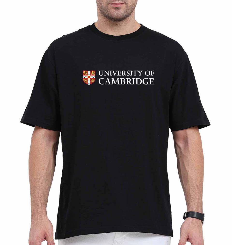 Cambridge University Oversized T-Shirt for Men-Black-Ektarfa.online