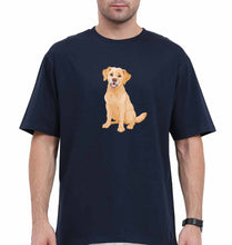 Load image into Gallery viewer, golden retreiver Oversized T-Shirt for Men-Navy Blue-Ektarfa.online
