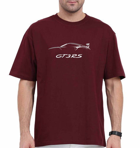 gt3 Oversized T-Shirt for Men-Maroon-Ektarfa.online