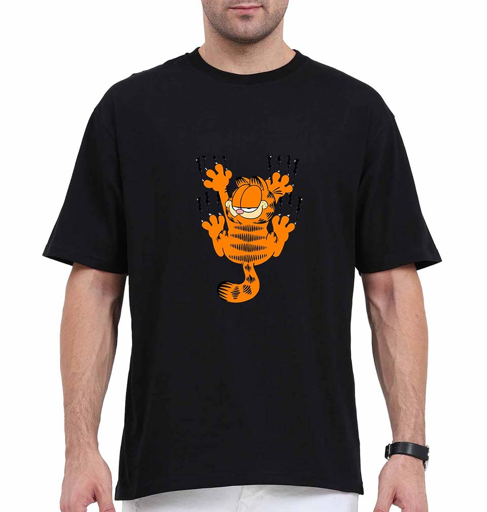 Garfield Oversized T-Shirt for Men-Black-Ektarfa.online
