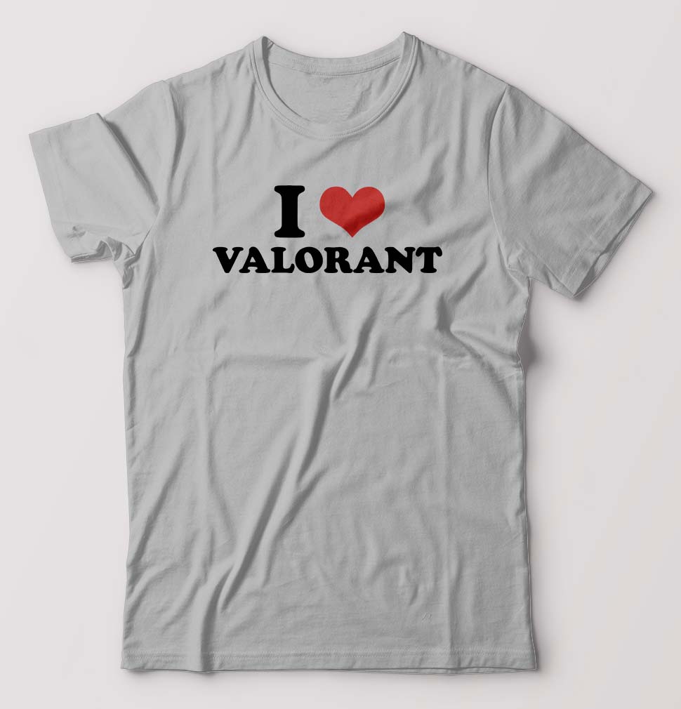I LOVE VALORANT T-Shirt for Men-Grey Melange-Ektarfa.online