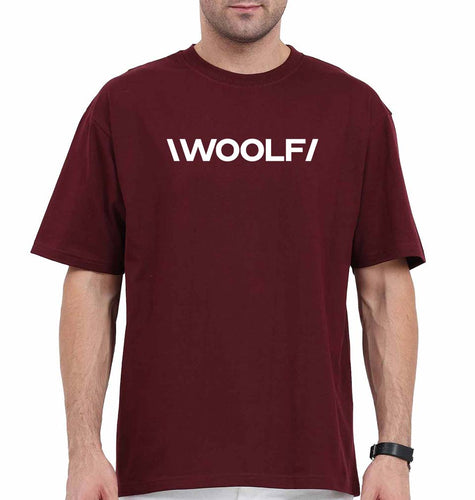 woolf university Oversized T-Shirt for Men-Maroon-Ektarfa.online