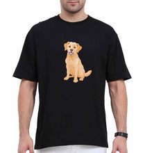 Load image into Gallery viewer, golden retreiver Oversized T-Shirt for Men-Black-Ektarfa.online
