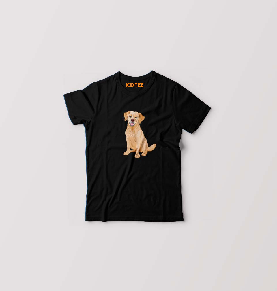 golden retreiver Kids T-Shirt for Boy/Girl-Black-Ektarfa.online
