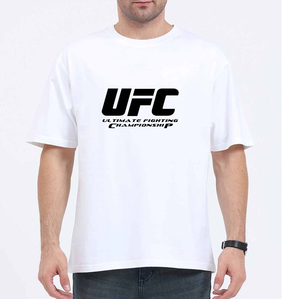 UFC Oversized T-Shirt for Men-White-Ektarfa.online