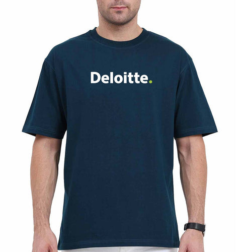 Deloitte Oversized T-Shirt for Men-Petrol Blue-Ektarfa.online