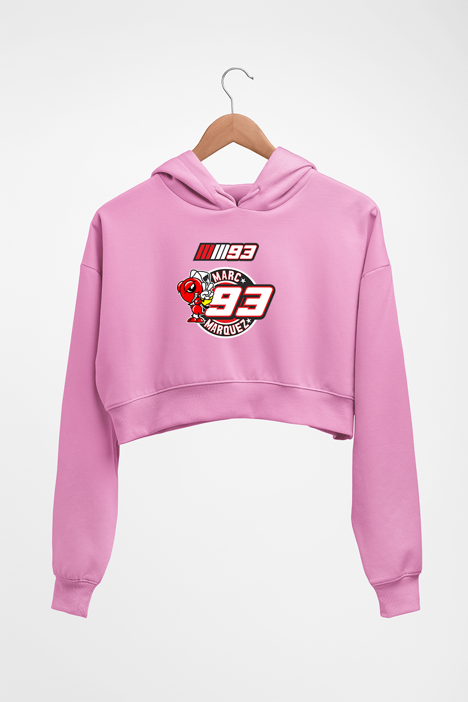 marc marquez Crop HOODIE FOR WOMEN-Light Baby Pink-Ektarfa.online