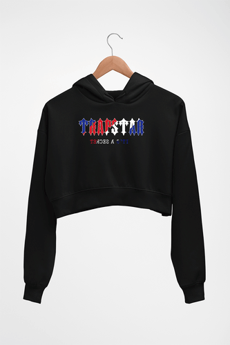 Trapstar Crop HOODIE FOR WOMEN-Black-Ektarfa.online