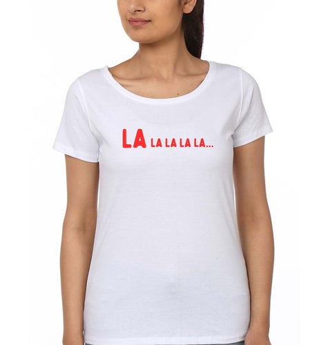 La La La La T-Shirt for Women-White-Ektarfa.online