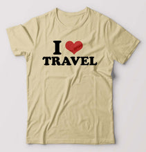 Load image into Gallery viewer, I LOVE TRAVEL T-Shirt for Men-Beige-Ektarfa.online
