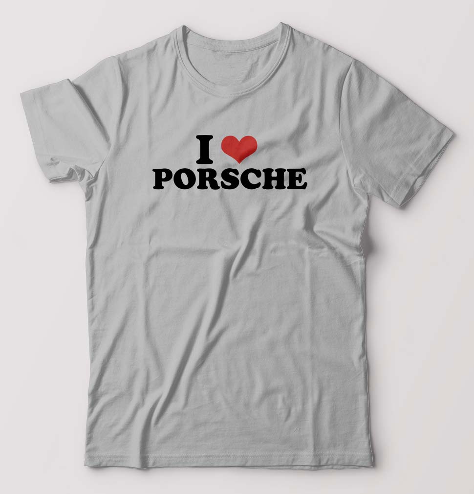 I LOVE PORSCHE T-Shirt for Men-Grey Melange-Ektarfa.online
