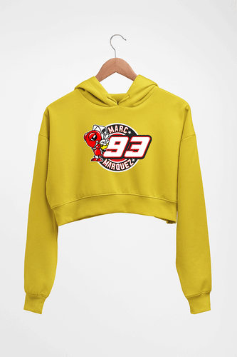 marc marquez Crop HOODIE FOR WOMEN-Mustard Yellow-Ektarfa.online