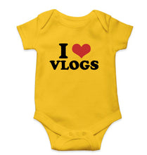 Load image into Gallery viewer, I LOVE VLOGS Romper For Baby Boy/Girl-Yellow-Ektarfa.online

