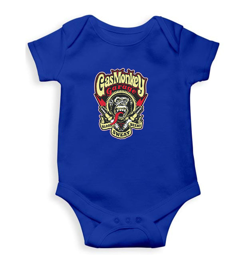 Gas Monkey Romper For Baby Boy/Girl-Royal Blue-Ektarfa.online