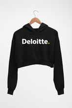 Load image into Gallery viewer, Deloitte Crop HOODIE FOR WOMEN-Black-Ektarfa.online
