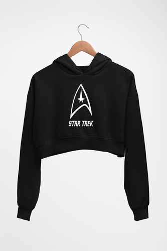 star trek Crop HOODIE FOR WOMEN-Black-Ektarfa.online