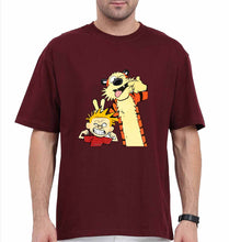 Load image into Gallery viewer, calvin hobbes Oversized T-Shirt for Men-Maroon-Ektarfa.online
