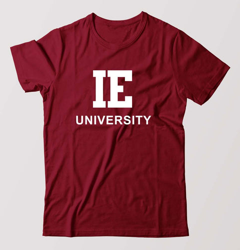 IE University T-Shirt for Men-Maroon-Ektarfa.online