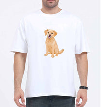 Load image into Gallery viewer, golden retreiver Oversized T-Shirt for Men-White-Ektarfa.online
