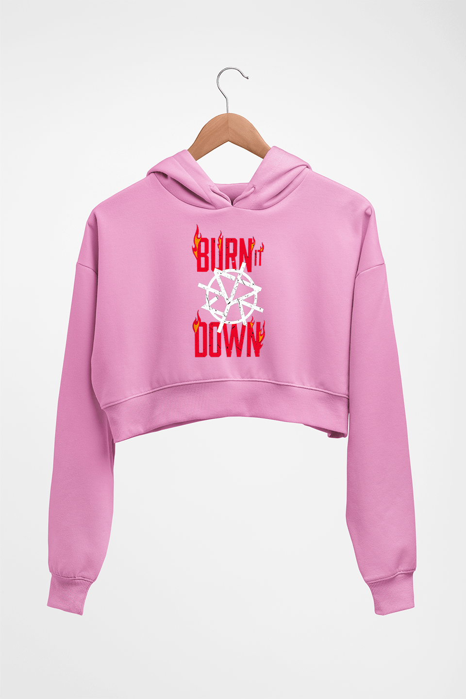 Seth Rollins Crop HOODIE FOR WOMEN-Light Baby Pink-Ektarfa.online