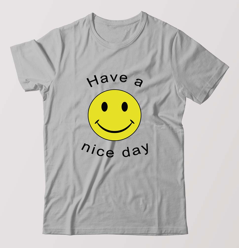 Nice Day Emoji T-Shirt for Men-Grey Melange-Ektarfa.online