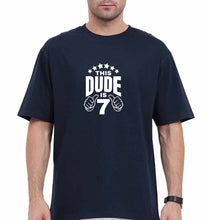 Load image into Gallery viewer, 7th Happy Birthday Oversized T-Shirt for Men-Navy Blue-Ektarfa.online
