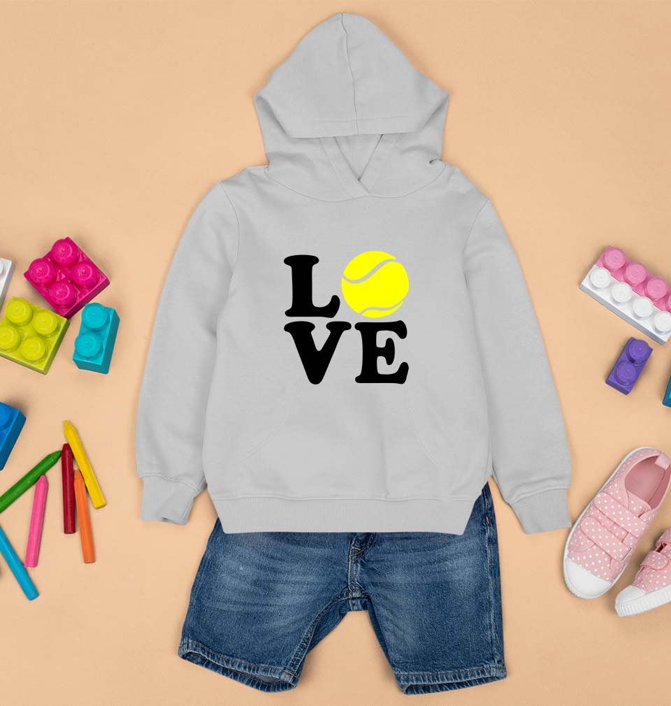 Love Tennis Kids Hoodie for Boy/Girl-Grey-Ektarfa.online