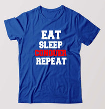 Load image into Gallery viewer, eat sleep conquer repeat T-Shirt for Men-Royal Blue-Ektarfa.online
