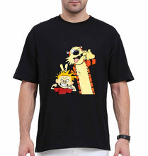 Load image into Gallery viewer, calvin hobbes Oversized T-Shirt for Men-Black-Ektarfa.online

