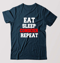 Load image into Gallery viewer, eat sleep conquer repeat T-Shirt for Men-Petrol Blue-Ektarfa.online
