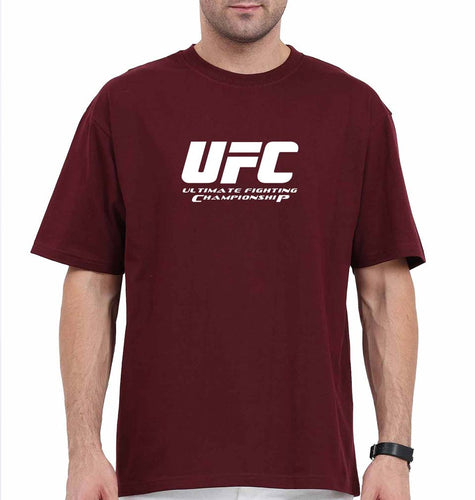 UFC Oversized T-Shirt for Men-Maroon-Ektarfa.online