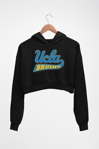 UCLA Bruins Crop HOODIE FOR WOMEN-Black-Ektarfa.online