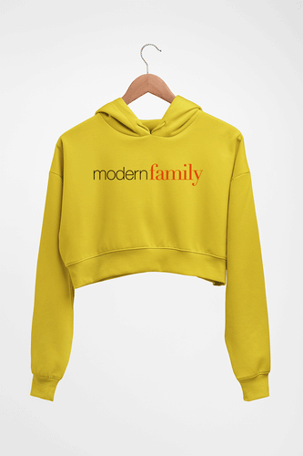 modern family Crop HOODIE FOR WOMEN-Mustard Yellow-Ektarfa.online