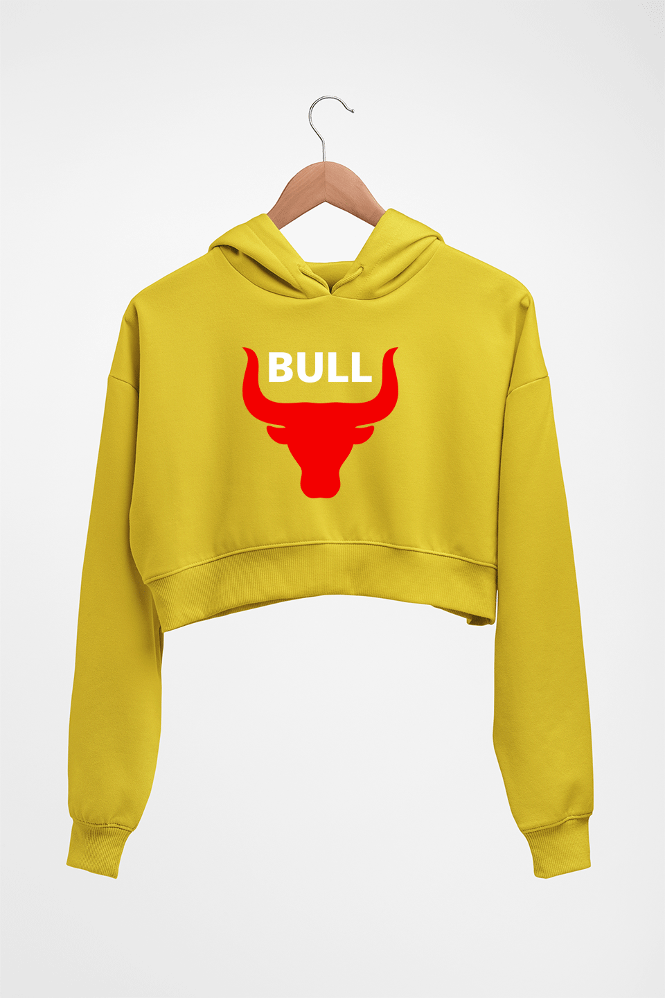 Bull Crop HOODIE FOR WOMEN-Mustard Yellow-Ektarfa.online