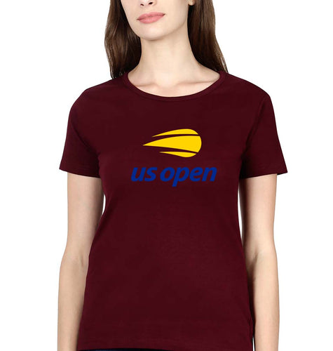 US Open T-Shirt for Women-Maroon-Ektarfa.online