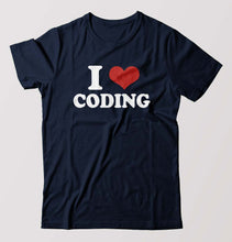 Load image into Gallery viewer, I LOVE CODING T-Shirt for Men-Navy Blue-Ektarfa.online
